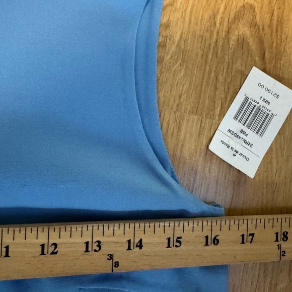 OSCAR DE LA RENTA Jewel Neck Drop Waist Ruffle Sleeveless Mini Dress Size 2 NWT - Picture 8 of 12